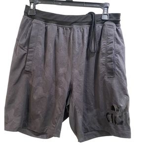 Adidas Climalite Drawstring Shorts size Medium,‎ Black & Grey